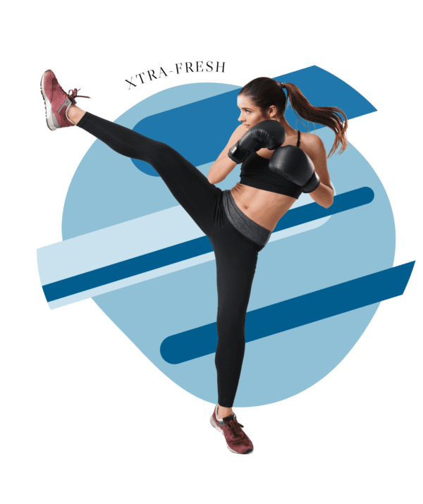 Las Fibras de nylon XTRA-FRESH favorecen el control de olor y aportan una sensación de frescor durante la práctica deportiva.