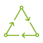 Icono de soluciones recicladas de NUREL Engineering Polymers.